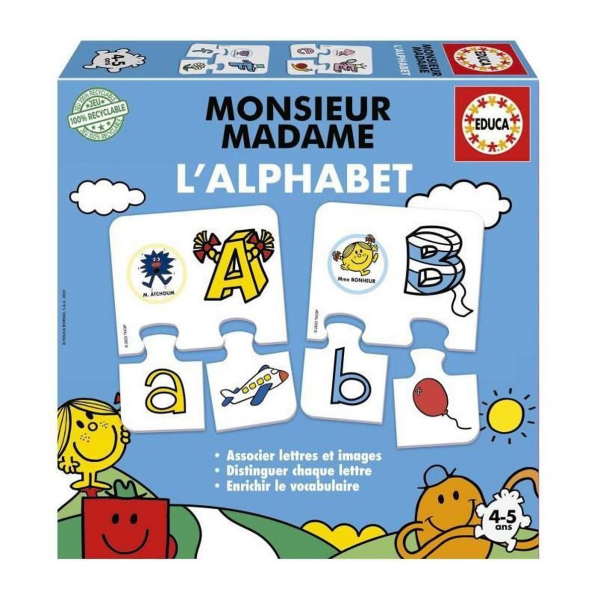 EDUCA Jeu d'apprentissage - EDUCA - Monsieur Madame - Alphabet