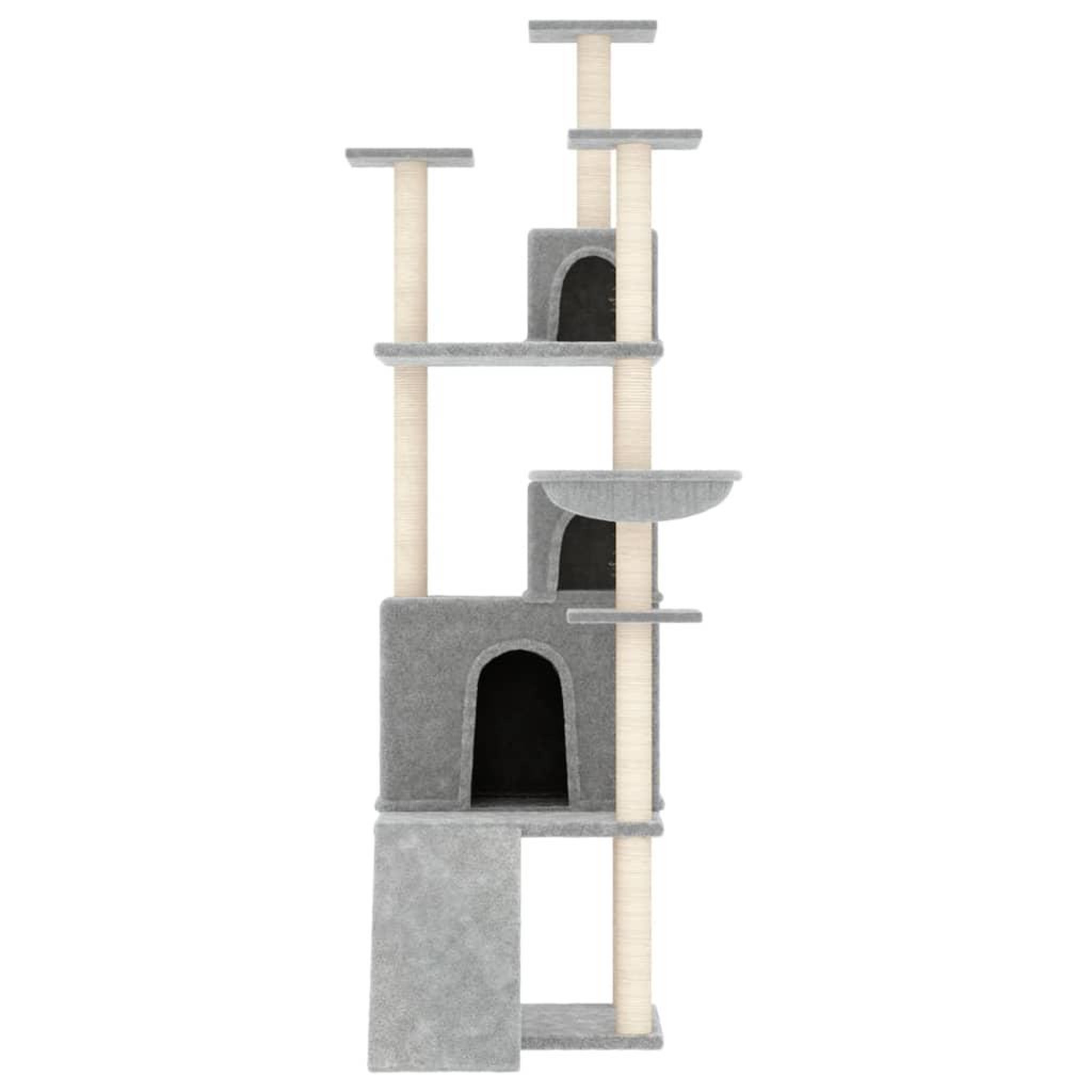 Voir la diapositive 3 : VIDAXL Arbre a chat avec griffoirs en sisal Gris clair 175 cm