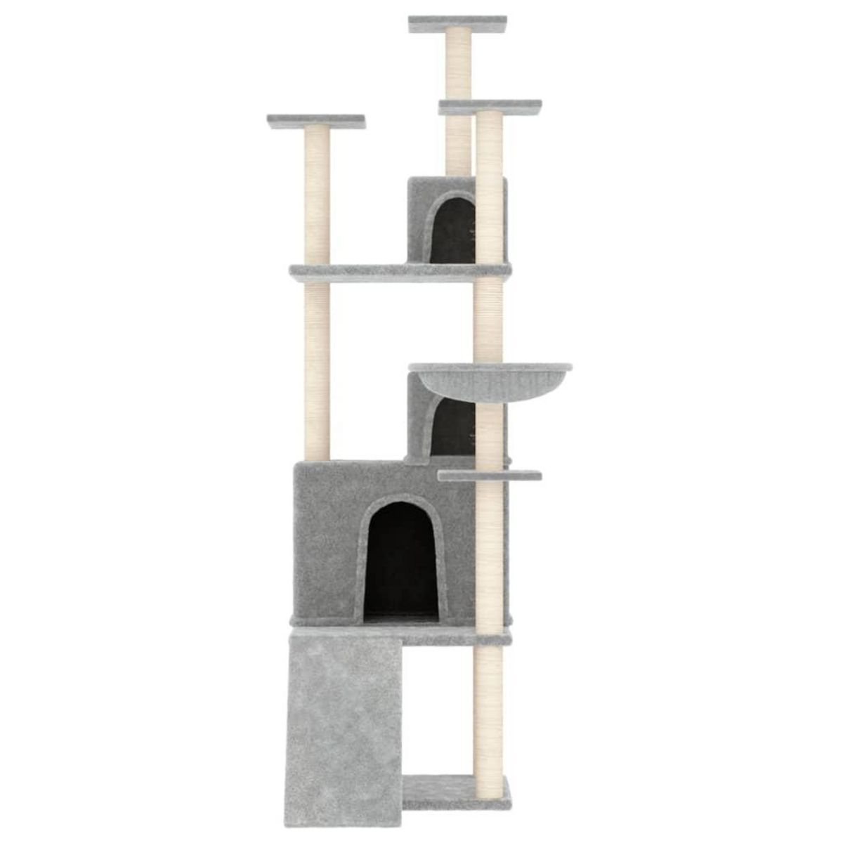 VIDAXL Arbre a chat avec griffoirs en sisal Gris clair 175 cm