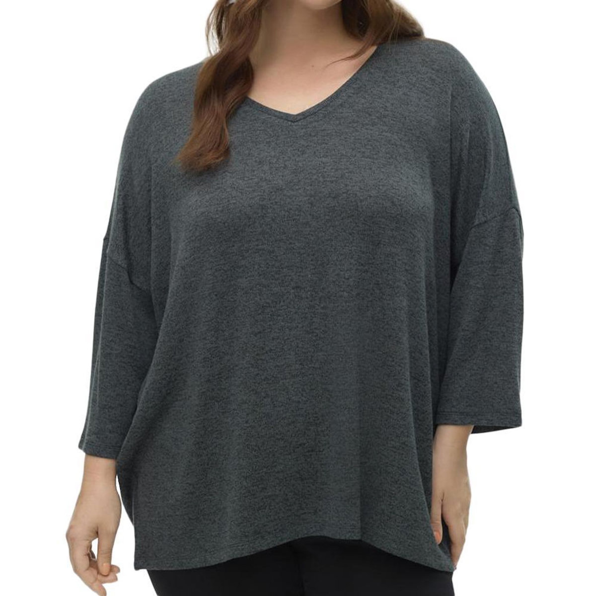 Vero Moda Pull Vert Femme Vero Moda Curve Brianna 3/4