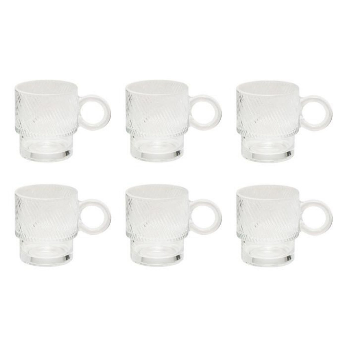 SECRET DE GOURMET Lot de 6 Mugs en Verre  Lorène  30cl Transparent