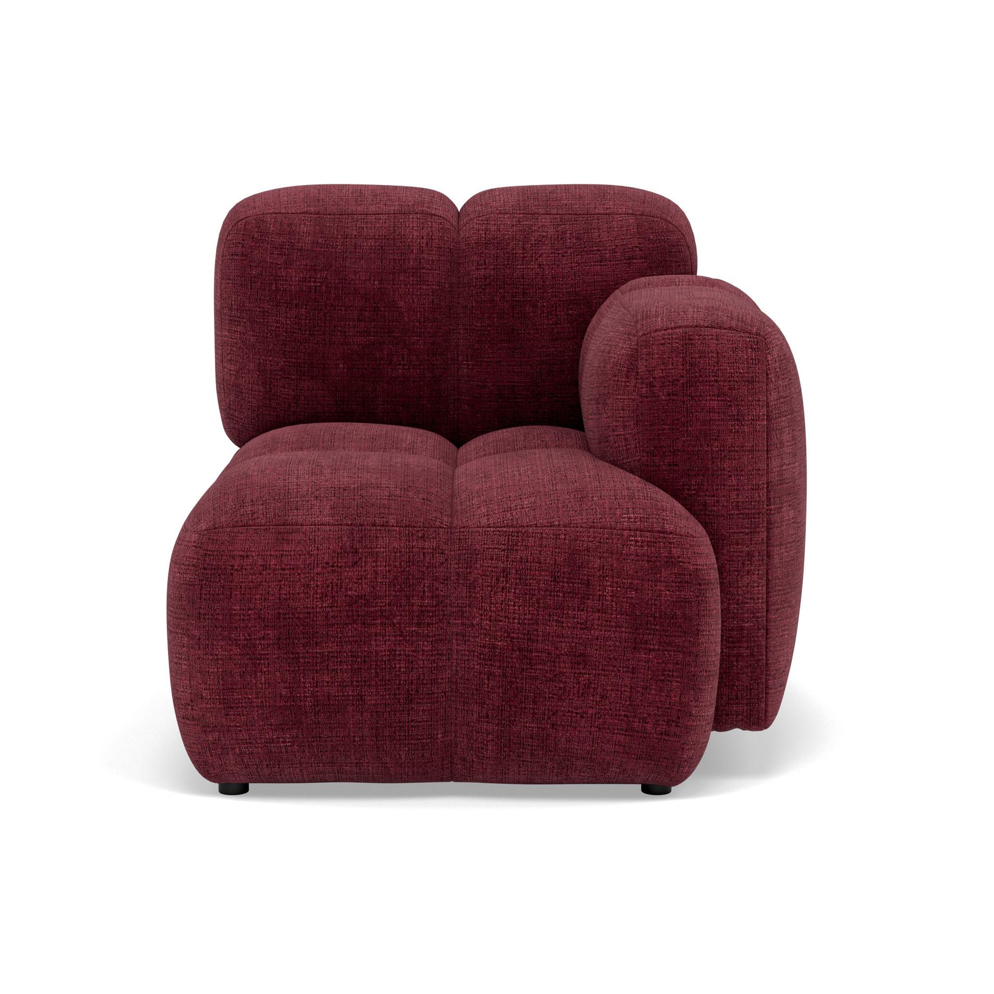 Voir la diapositive 1 : BEST MOBILIER Grace - module d'assise droit en velours texturé