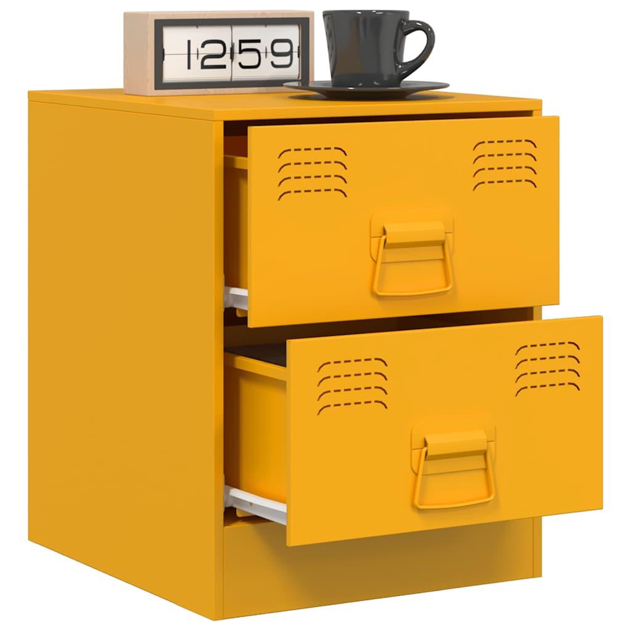 Voir la diapositive 4 : VIDAXL Tables de chevet 2 pcs jaune 34,5x39x44 cm acier