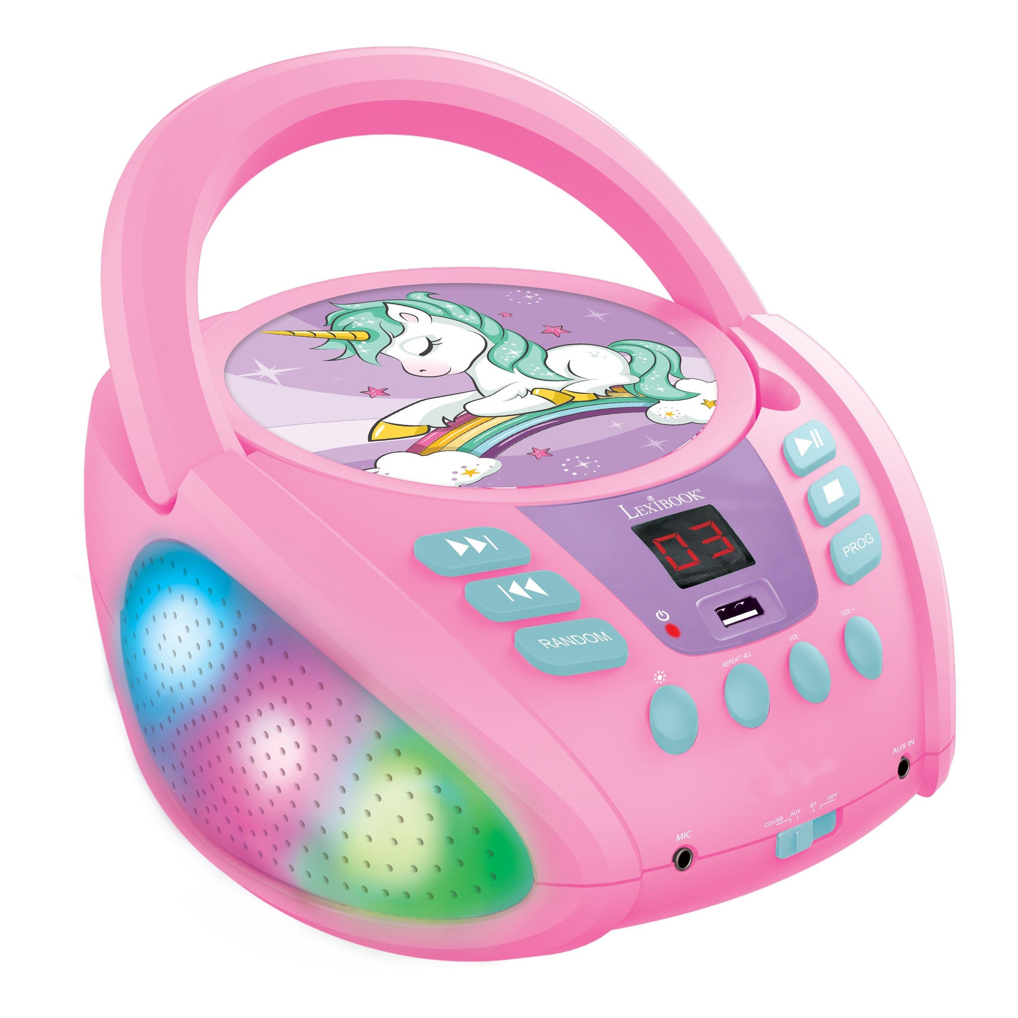 Voir la diapositive 1 : Lexibook Lecteur CD Portable Bluetooth Licorne