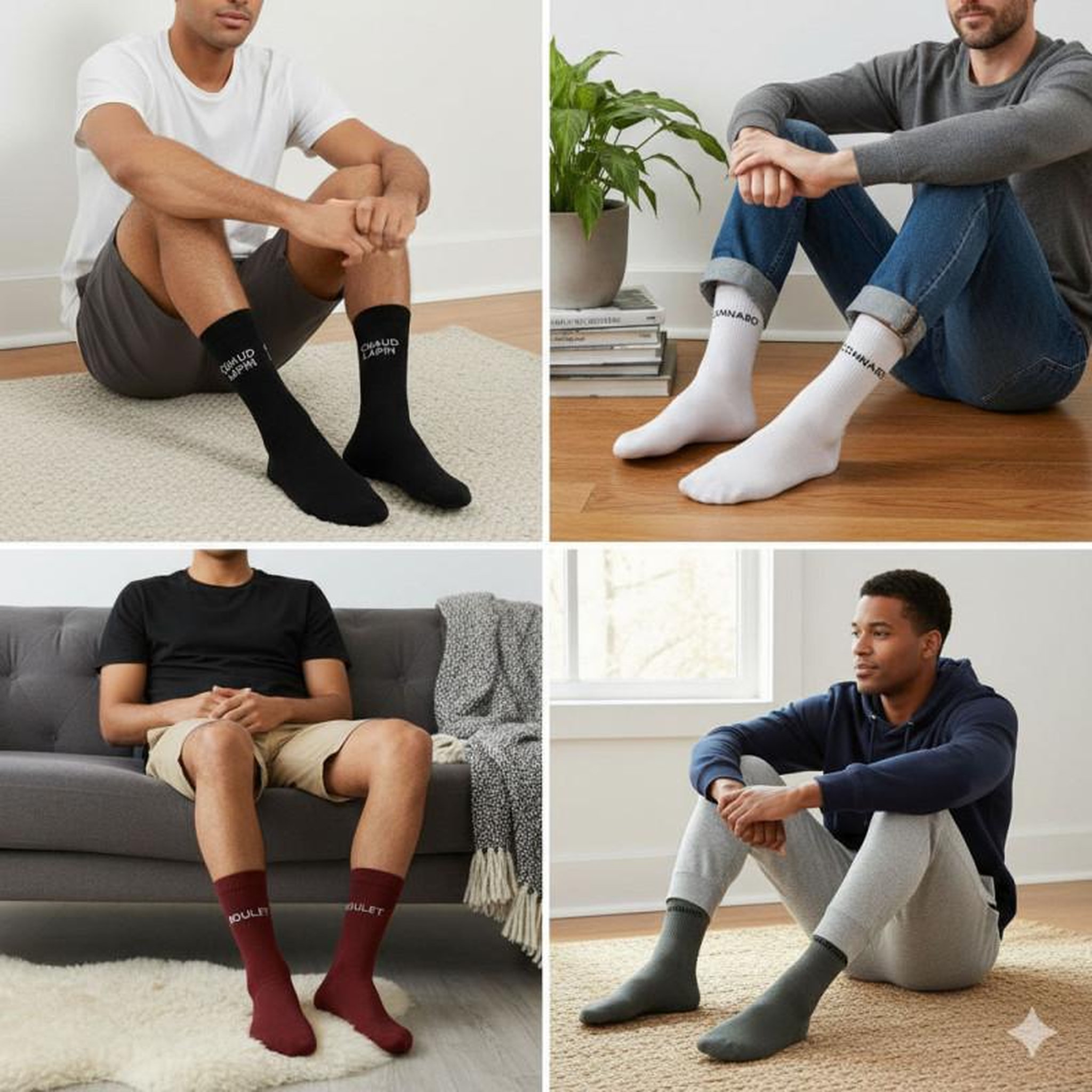Voir la diapositive 2 : OZABI OZABI Chaussettes Homme Message Humoristiques Pack de 4 Paires