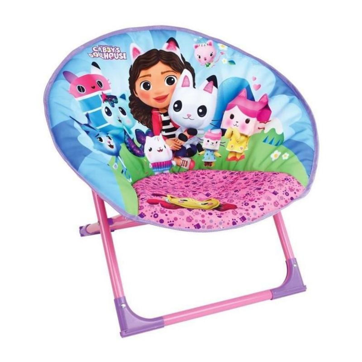 Fun House GABBY ET LA MAISON MAGIQUE - Siege lune pliable pour enfant h.47 x l.54 x p.42 cm