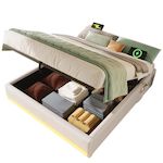 MERAX Lit coffre. Coloris disponibles : Gris, Beige