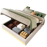 MERAX Lit coffre. Coloris disponibles : Beige, Gris