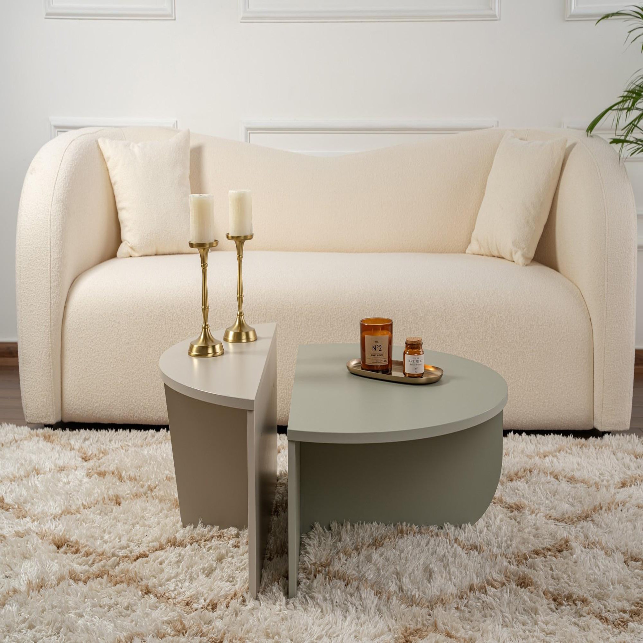 Voir la diapositive 4 : Habitat et Jardin Table basse en bois  orion  90 x 60 x 30 cm - vert cendré