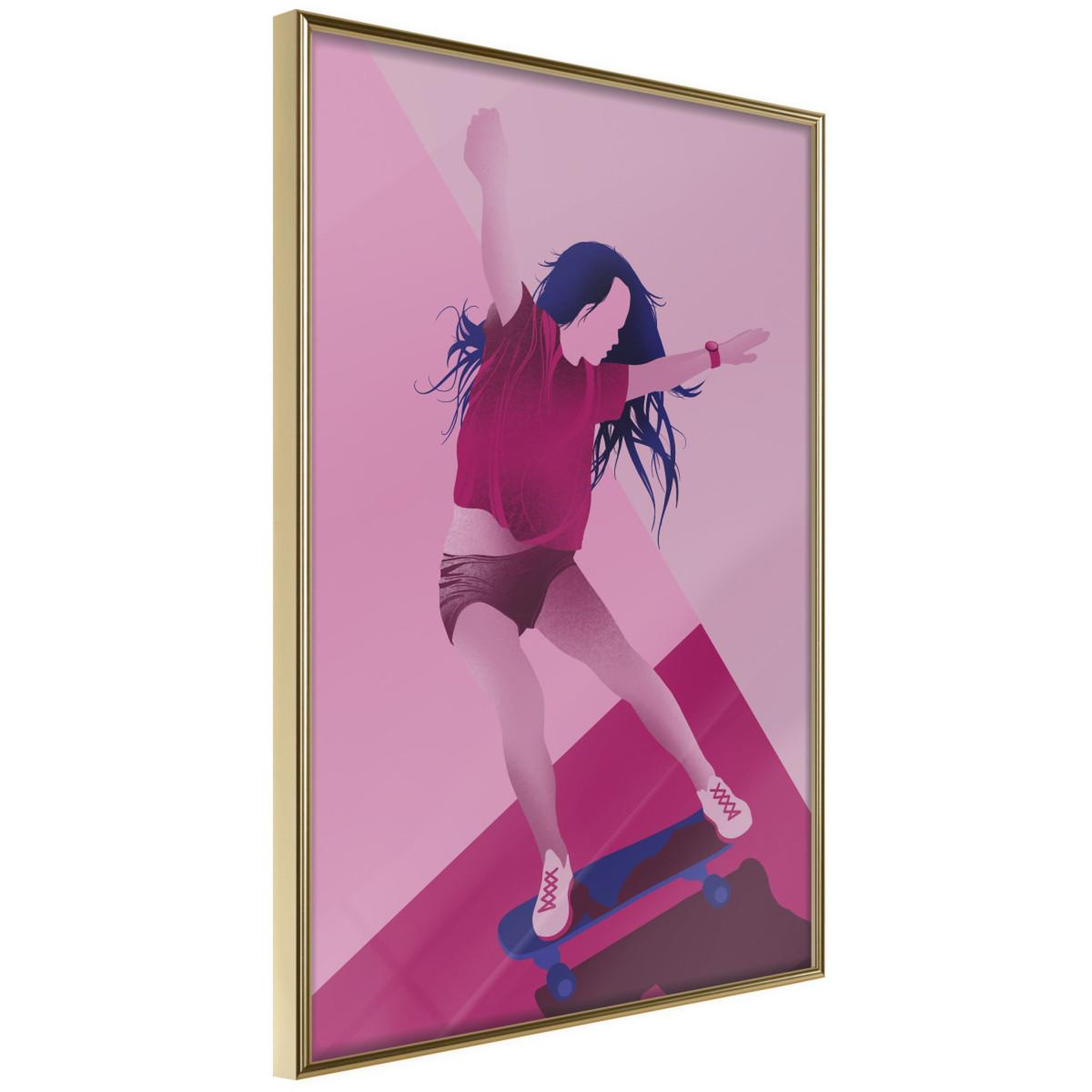 Paris Prix Affiche Murale Encadrée  Girl on a Skateboard