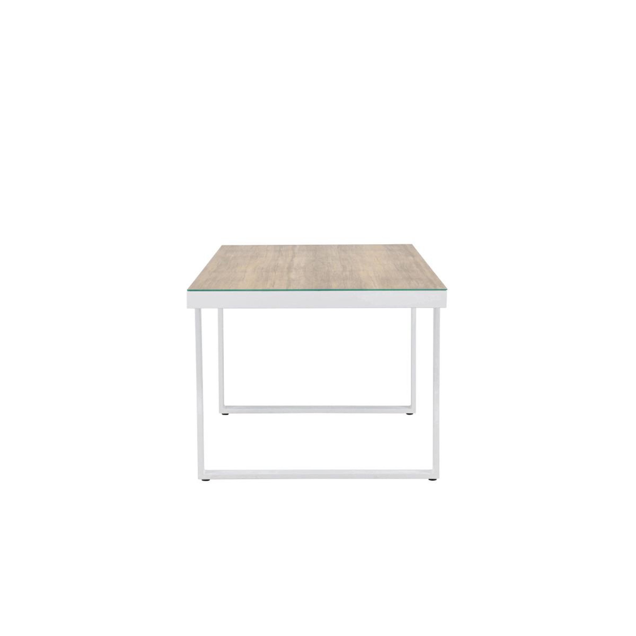Voir la diapositive 2 : Paris Prix Table de jardin en verre  merlo  200cm naturel & blanc