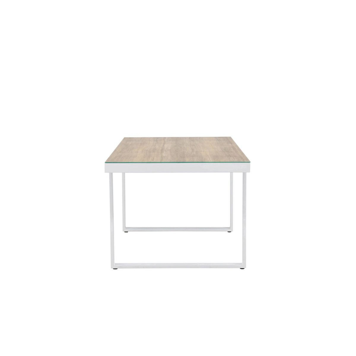 Paris Prix Table de Jardin en Verre  Merlo  200cm Naturel & Blanc