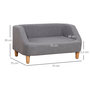 Voir la diapositive 3 : PAWHUT Canapé chien lit pour chien design scandinave déhoussable dim. 75L x 55l x 39H cm pieds bois tissu polyester gris