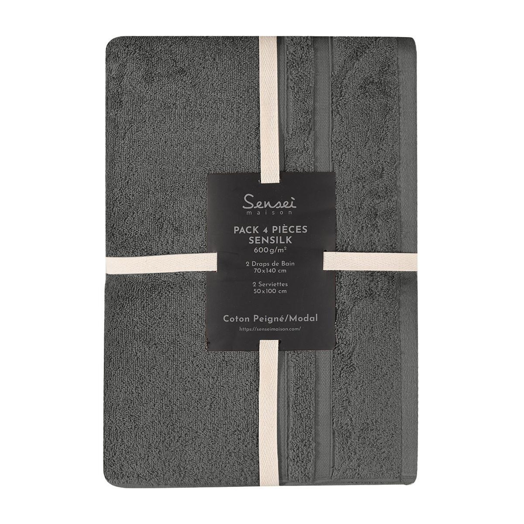 Voir la diapositive 6 : Sensei Maison Ensemble de bain 4 pièces 600 g/m² SENSILK