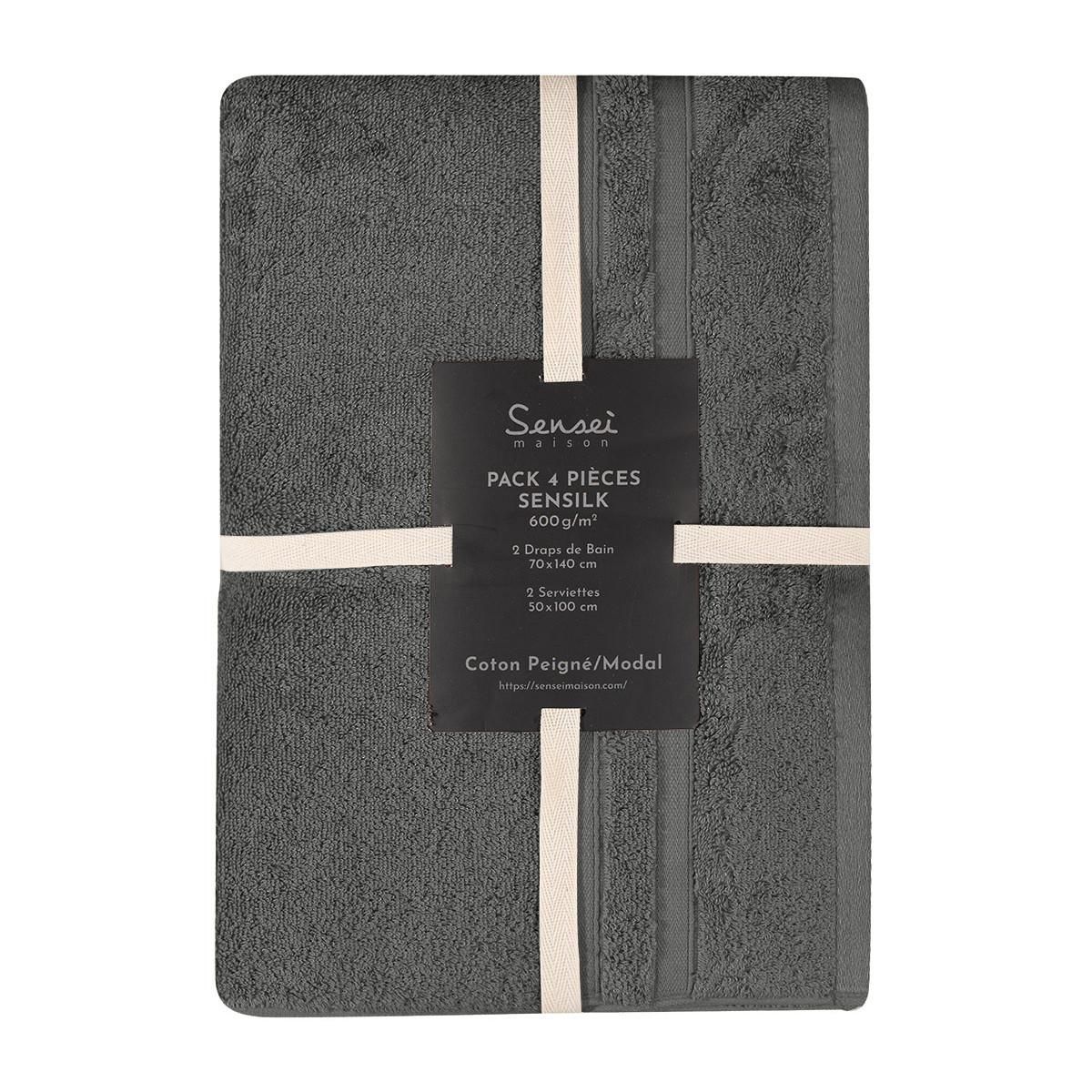 Sensei Maison Ensemble de bain 4 pièces 600 g/m² SENSILK