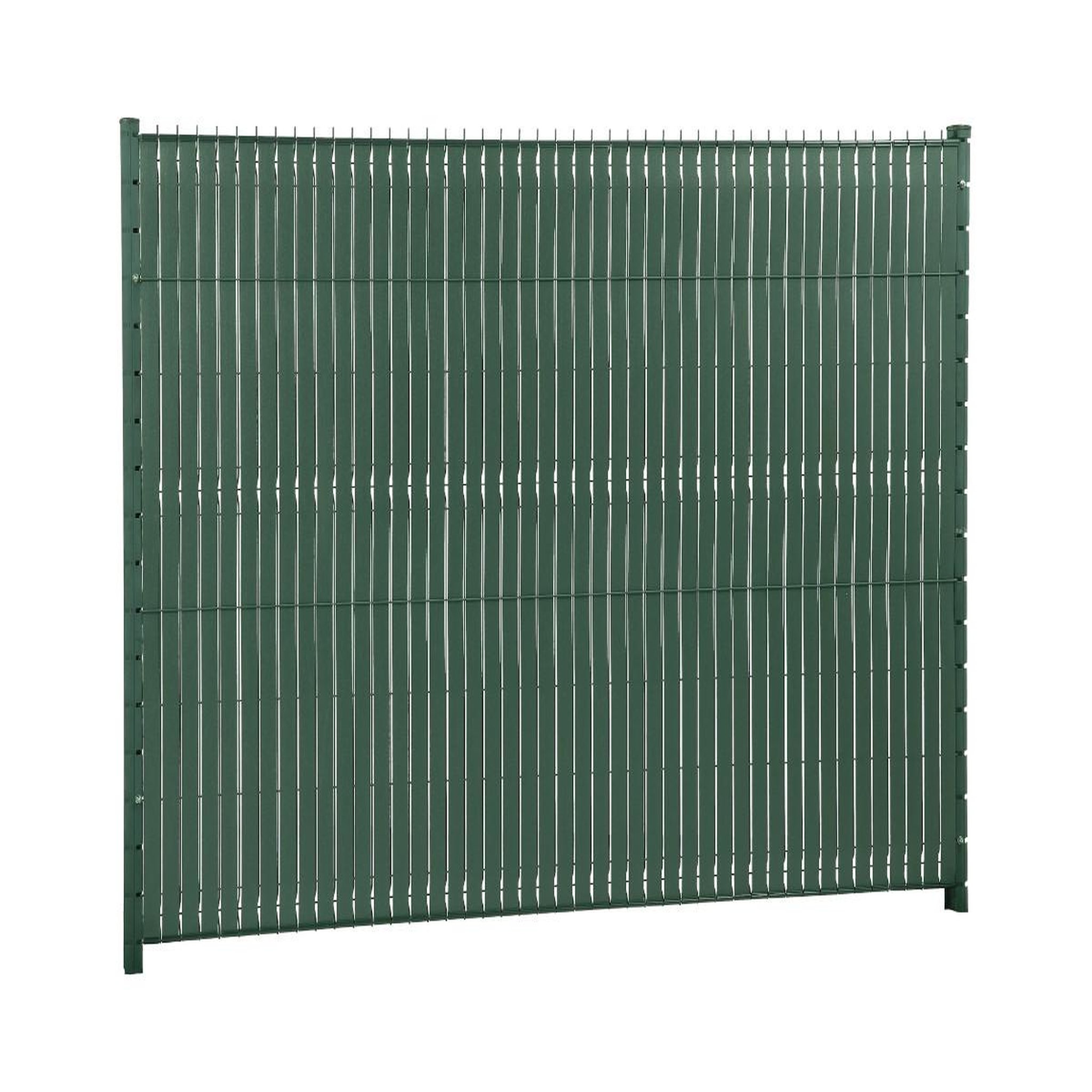 Jardiline Lanière occultante ecovizio à tresser 48 mm vert granit - 100% recyclée pour panneau grillagé soudé + 100 clips - jardiline