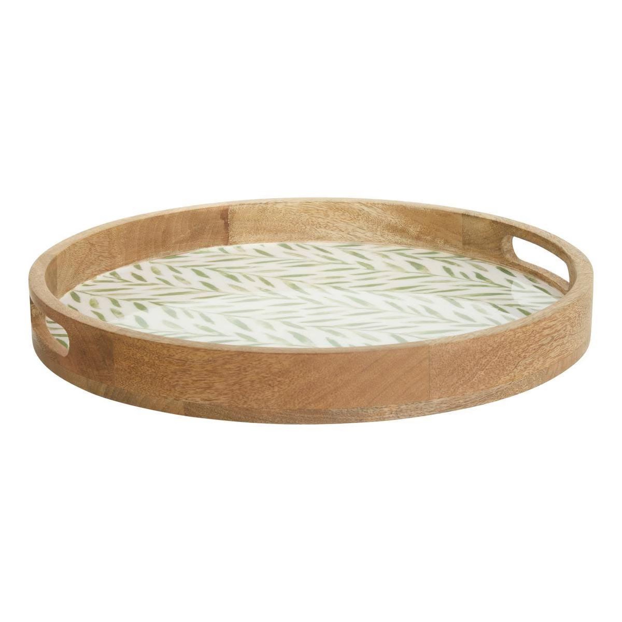 SECRET DE GOURMET Plateau de service en bois  inaya  38cm vert olive