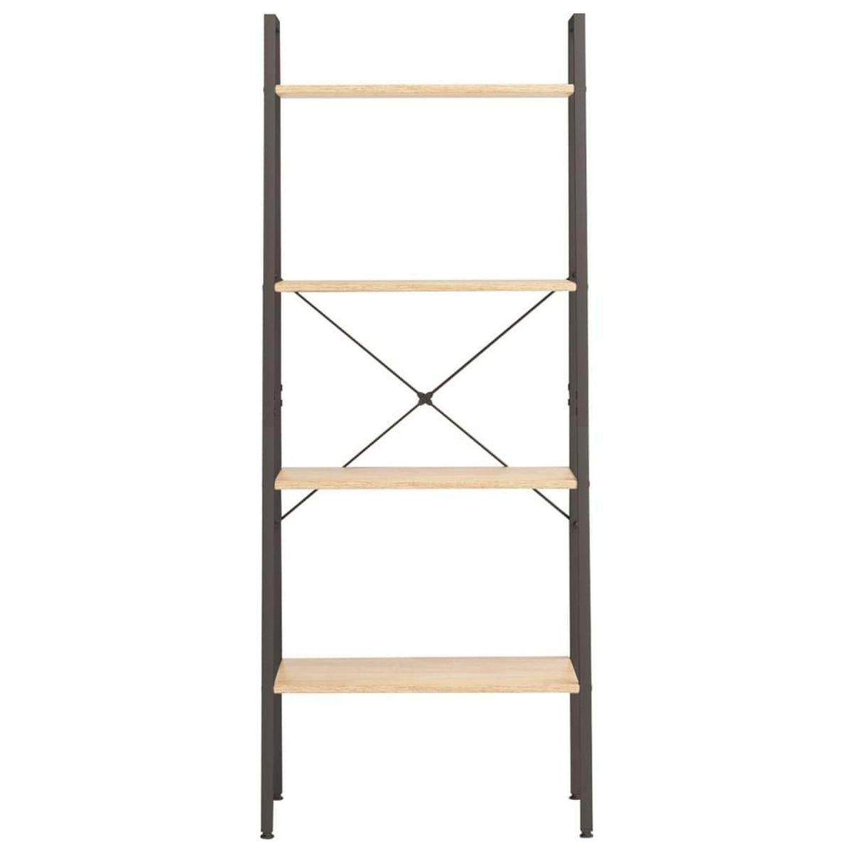 VIDAXL Etagere sur pied 4 niveaux Marron clair et noir 56x35x140 cm