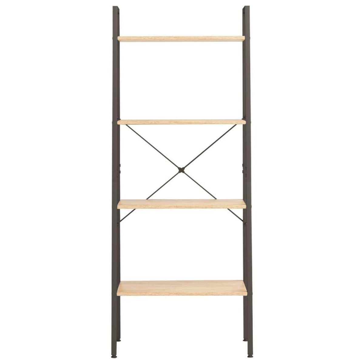 VIDAXL Etagere sur pied 4 niveaux Marron clair et noir 56x35x140 cm