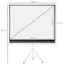 Voir la diapositive 3 : HOMCOM Écran de projection avec support trépied réglable en hauteur home-cinéma vidéo projecteur format 4:3 84 pouces blanc