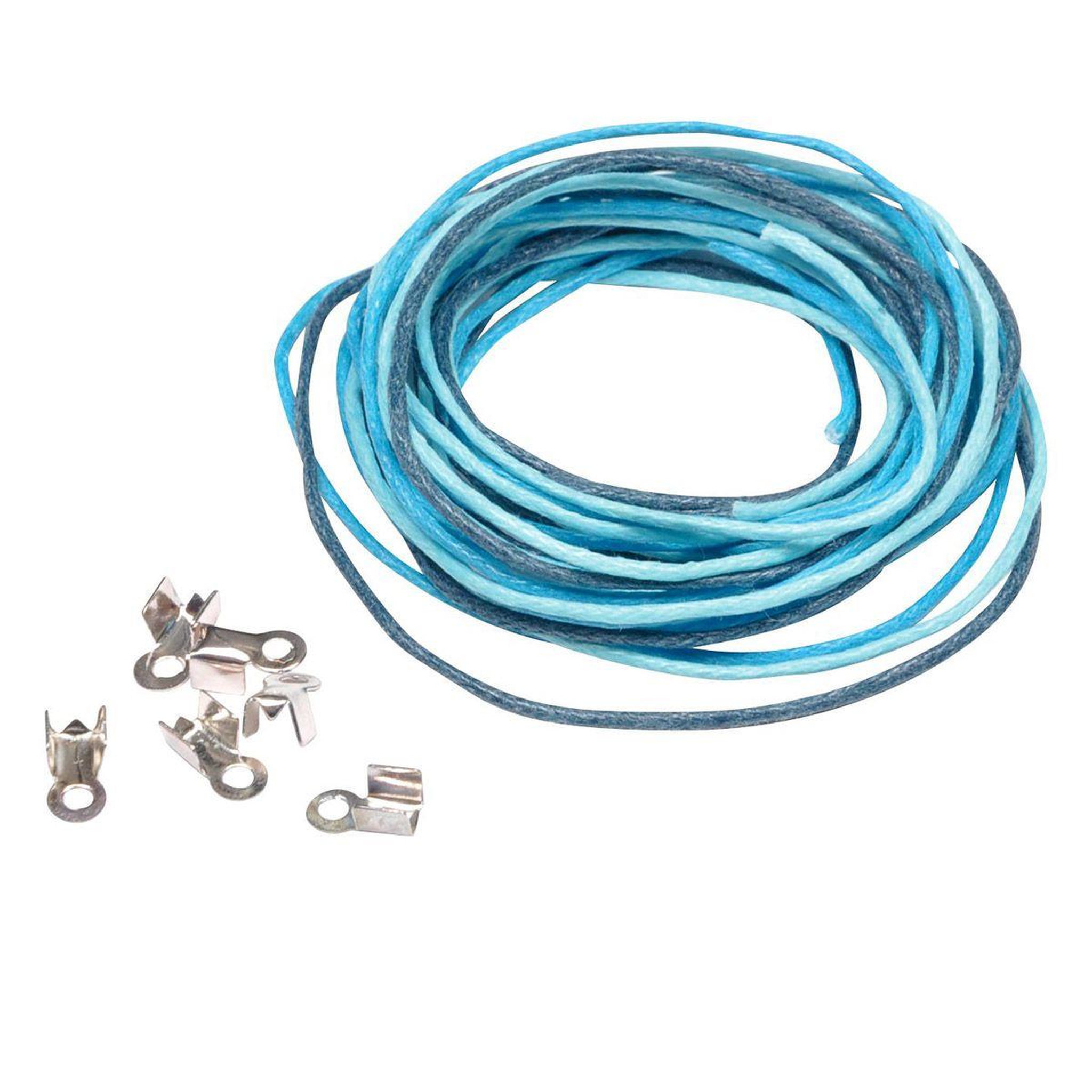 HOMEA Lot de Lacets avec Arrêtoirs en Coton  Créa  9cm Bleu