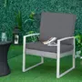 OUTSUNNY Coussins de fauteuil de jardin zippés déhoussables - galettes de chaise de jardin - épais rembourrage 7 cm - polyester haute densité gris
