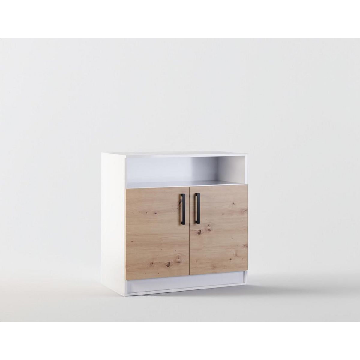 BEST MOBILIER Hayato - commode - effet bois et blanc - 80 cm