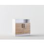 Voir la diapositive 2 : BEST MOBILIER Hayato - commode - effet bois et blanc - 80 cm
