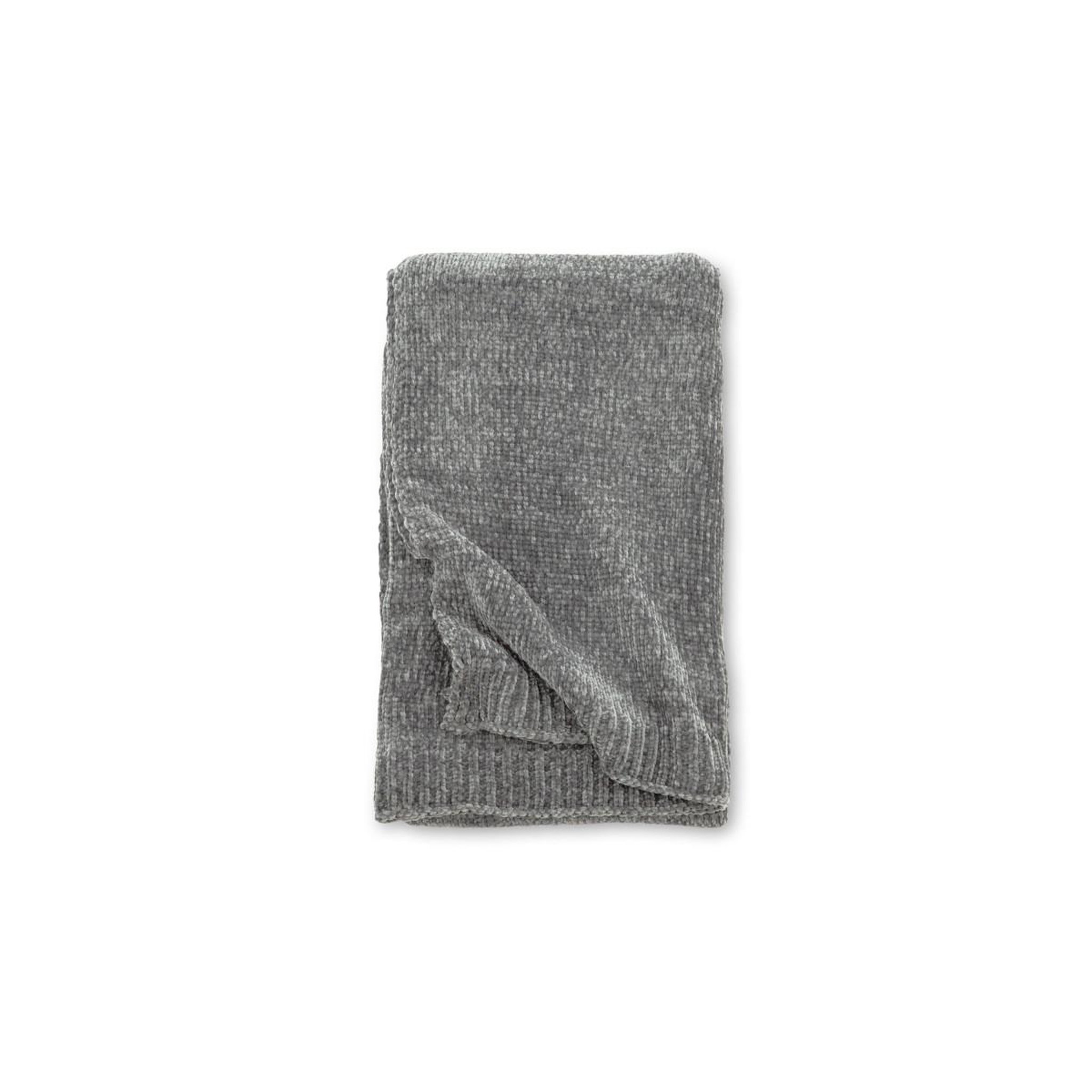 Voir la diapositive 3 : Paris Prix Plaid chenille  ally  130x170cm gris foncé