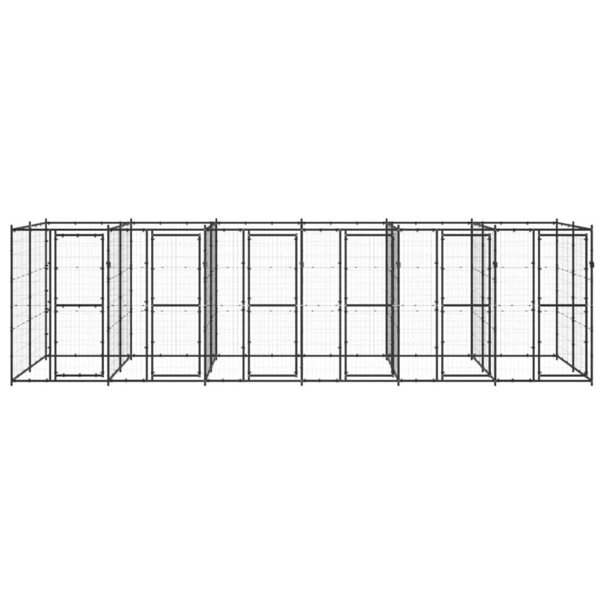 VIDAXL Chenil exterieur Acier 14,52 m²