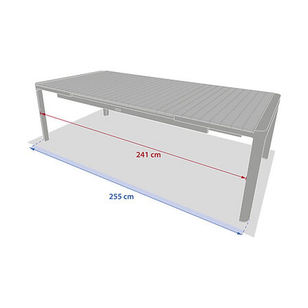HESPERIDE Table de jardin extensible en aluminium et acacia 12 places PARADIZE - Noyer et graphite