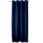 TOILINUX Rideau uni occultant avec oeillets - 140 x 240 cm. Coloris disponibles : Bleu, Gris, Jaune, Noir, Marron, Rose, Rouge, Blanc