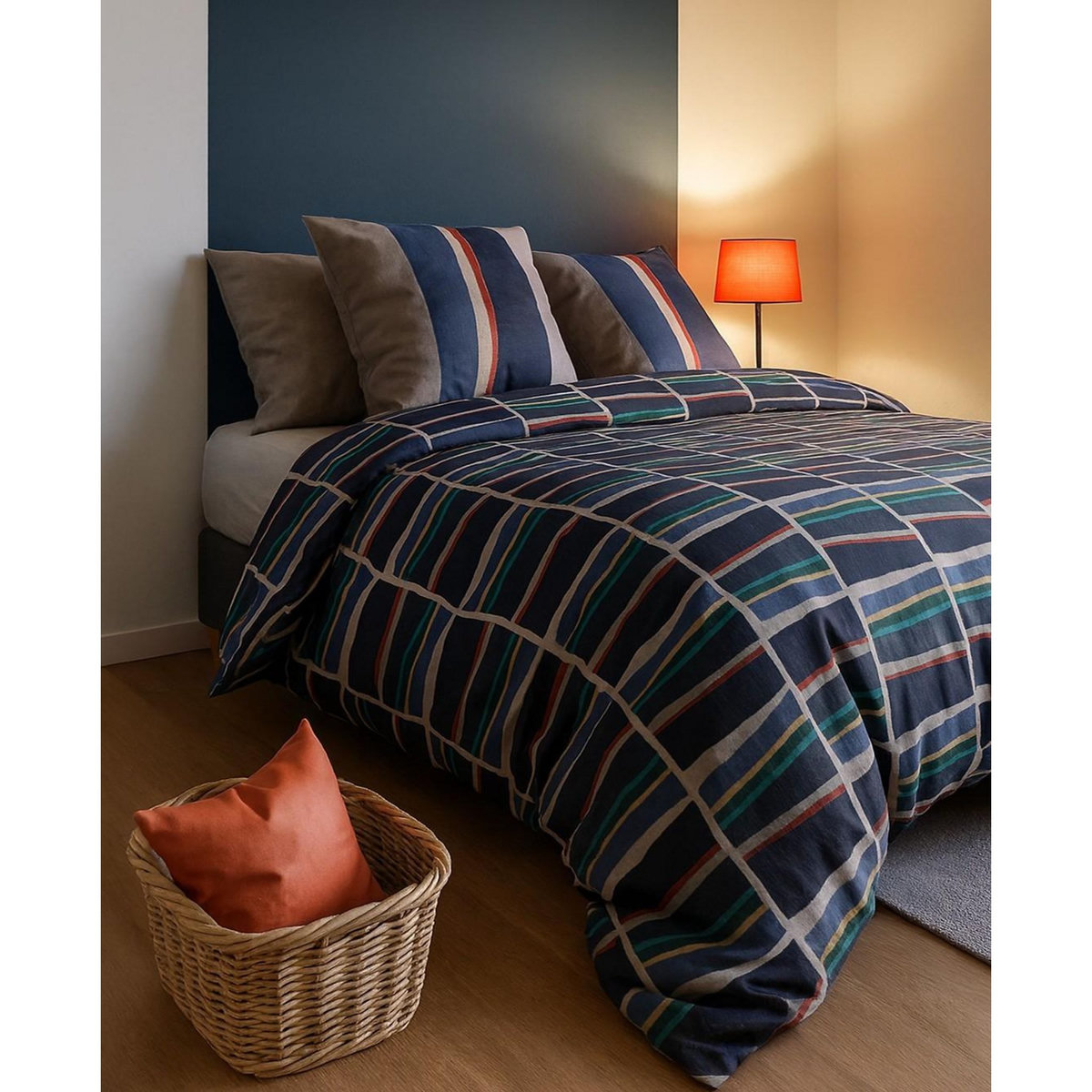 ATELIER DU COTON Parure housse de couette 100% coton 57fils , arty