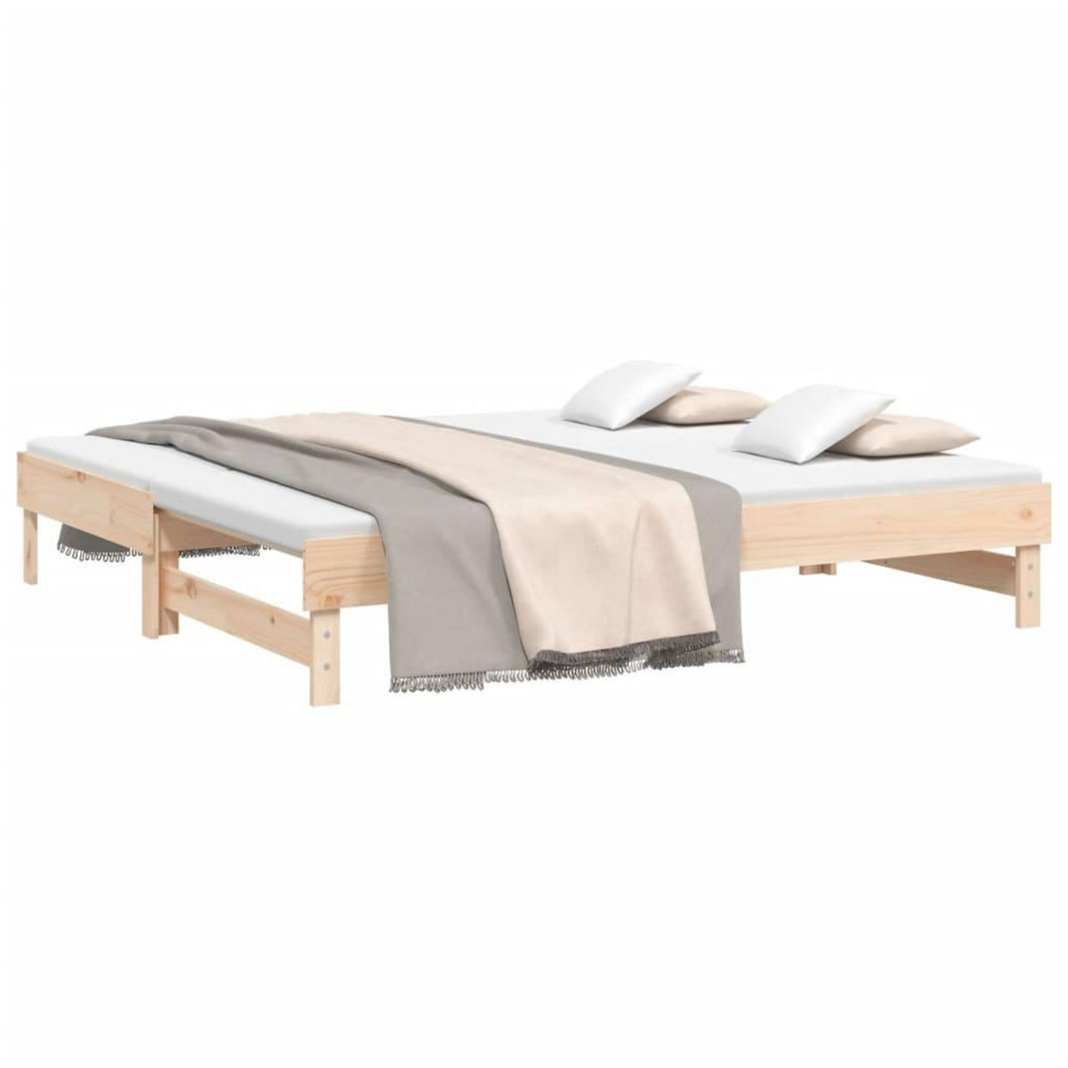 VIDAXL Lit coulissant sans matelas 2x(90x190) cm Bois de pin massif