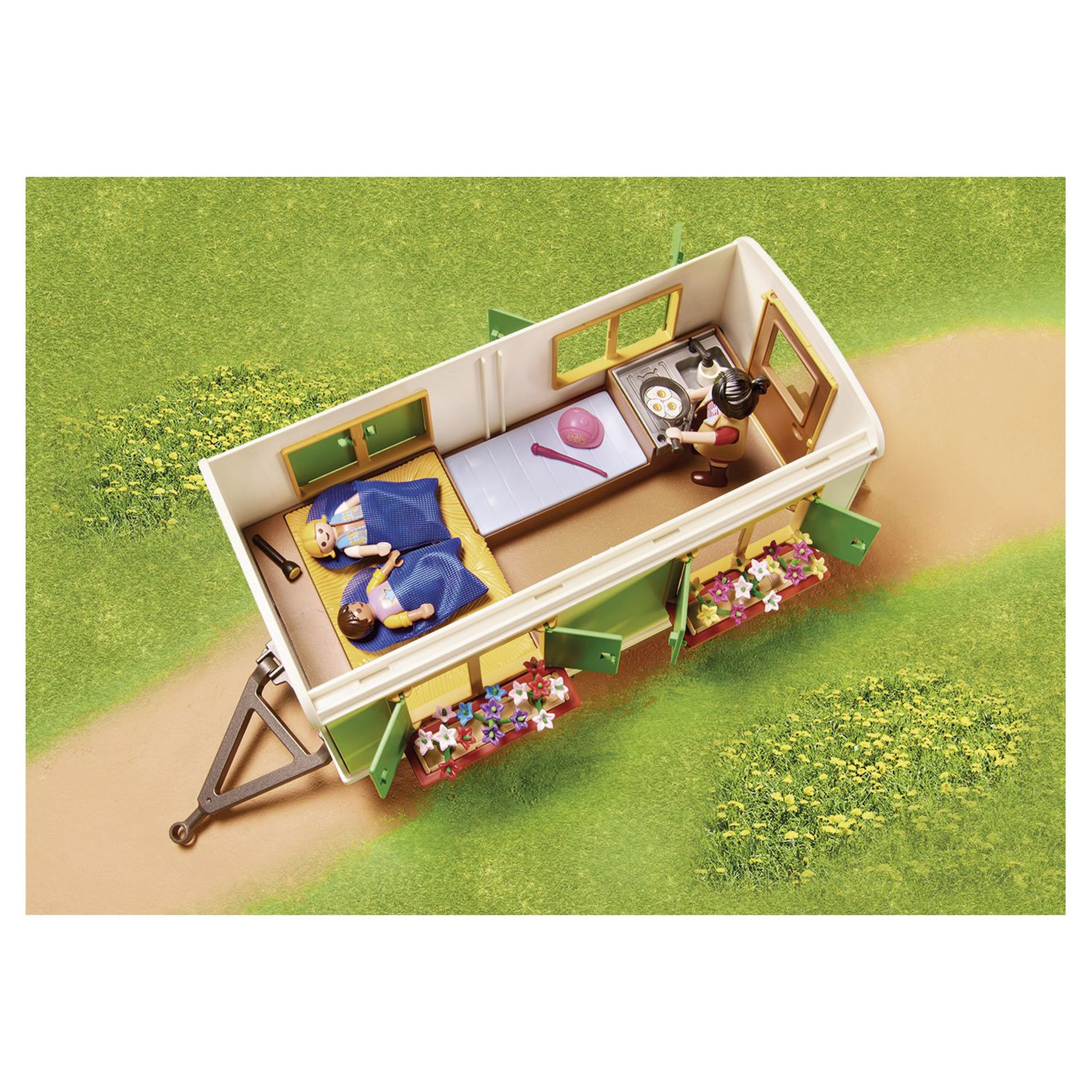 Voir la diapositive 5 : PLAYMOBIL 70510 - Country Box de poney et roulotte 