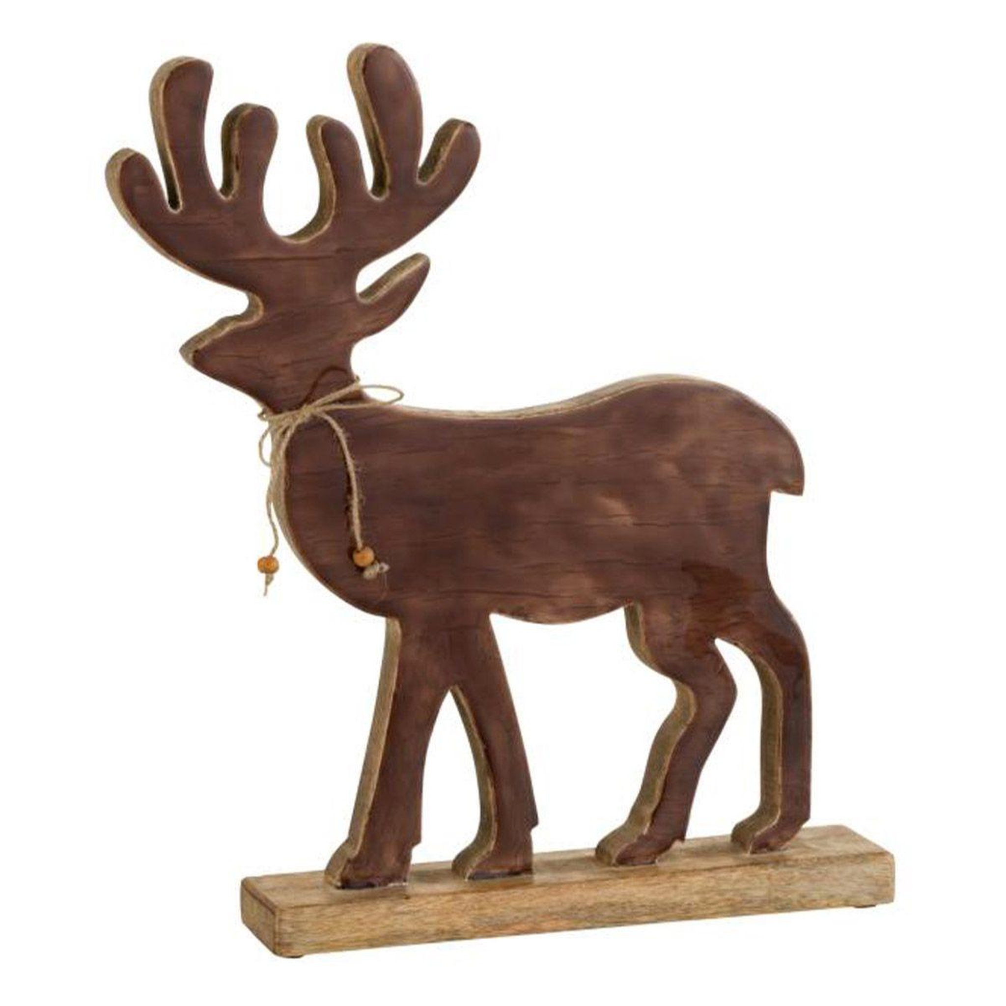 Voir la diapositive 1 : J-LINE Statuette déco renne  gabriel  41cm marron
