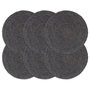 Voir la diapositive 1 : VIDAXL Napperons 6 pcs Gris fonce Plain 38 cm Rond Jute