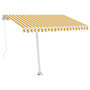Voir la diapositive 2 : VIDAXL Auvent manuel retractable sur pied 300x250 cm Jaune/Blanc