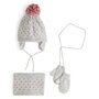 INEXTENSO Ensemble bonnet + snood + gants bébé fille