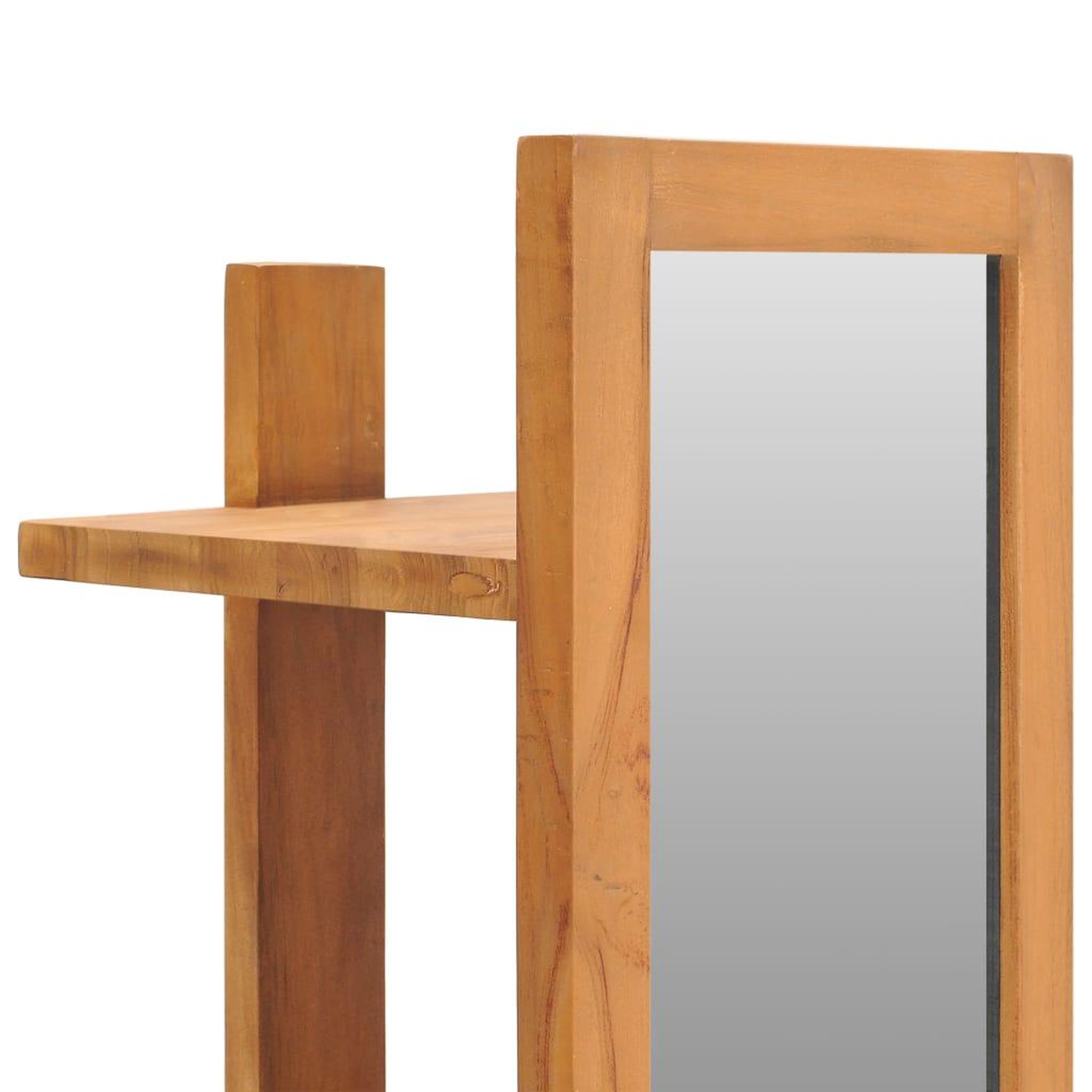 Voir la diapositive 4 : VIDAXL Miroir mural avec etageres 30x30x120 cm Bois de teck massif