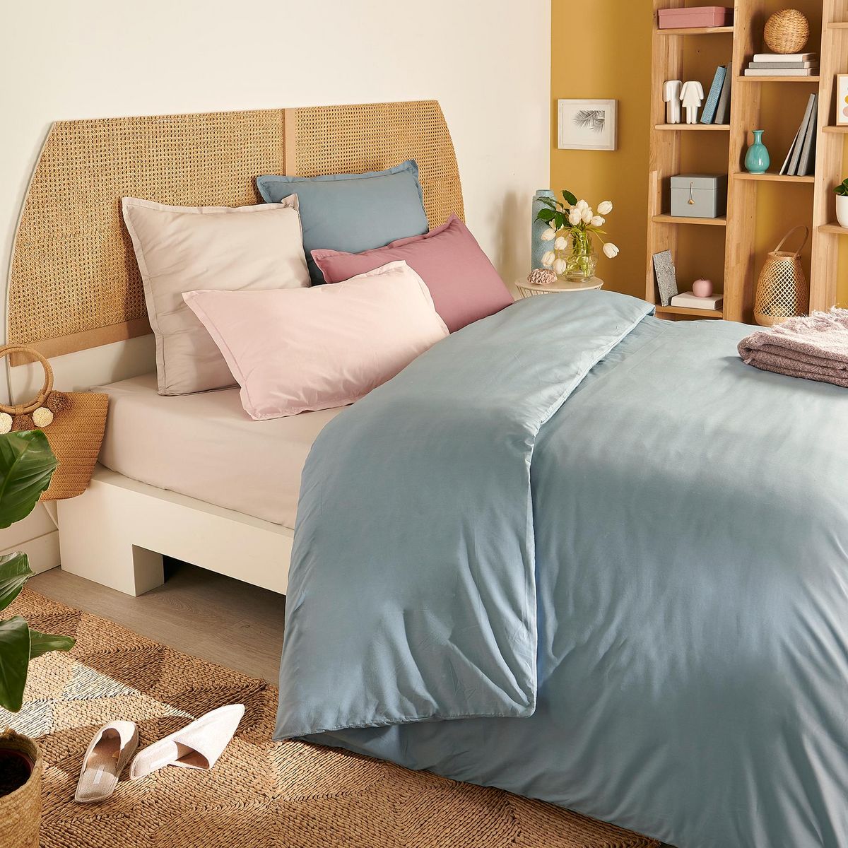 ACTUEL Housse de couette unie en percale de coton 70 fils - collection permanente
