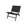 Voir la diapositive 4 : Rendez vous déco Fauteuil de jardin en teck et sangles en tissu noir-Tao