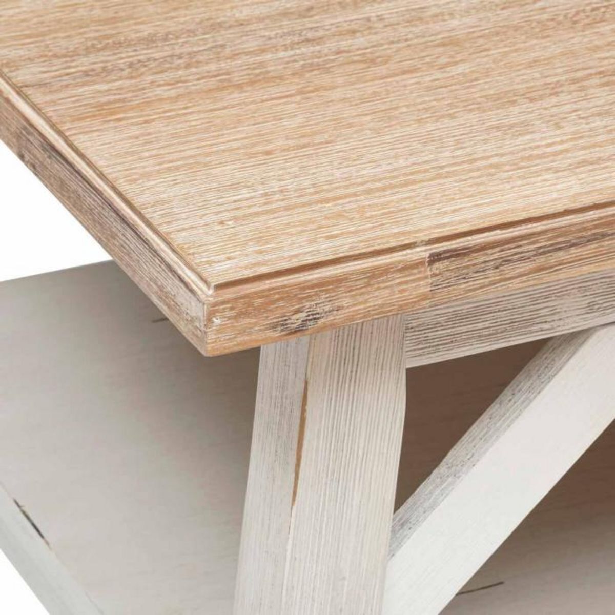 ATMOSPHERA Table Basse en Bois  Olbia  120cm Blanc