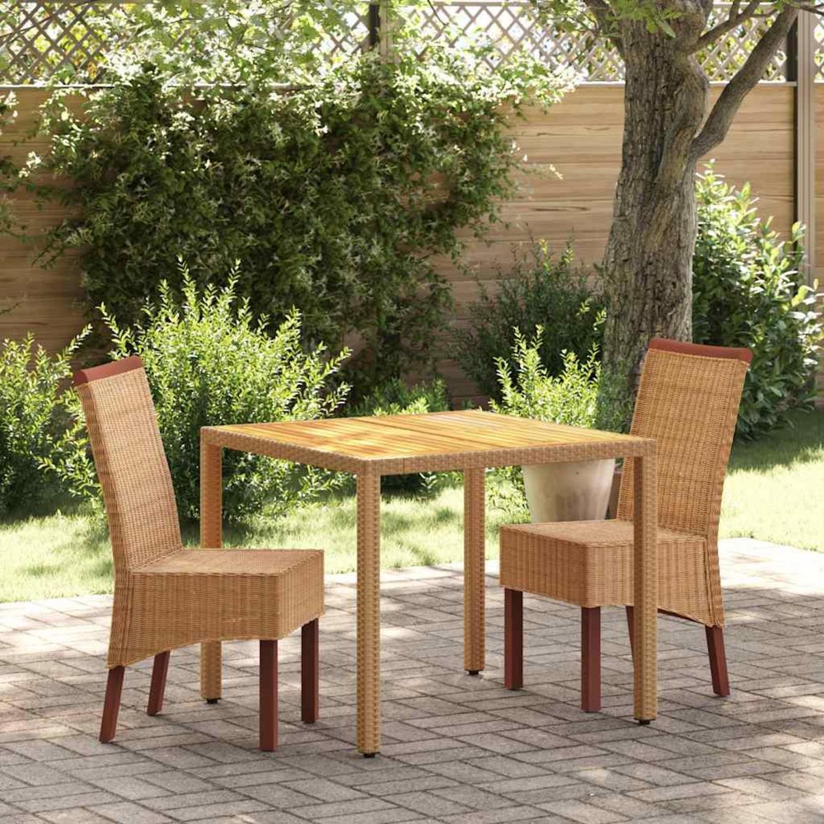 VIDAXL Chaises a manger lot de 2 marron rotin naturel