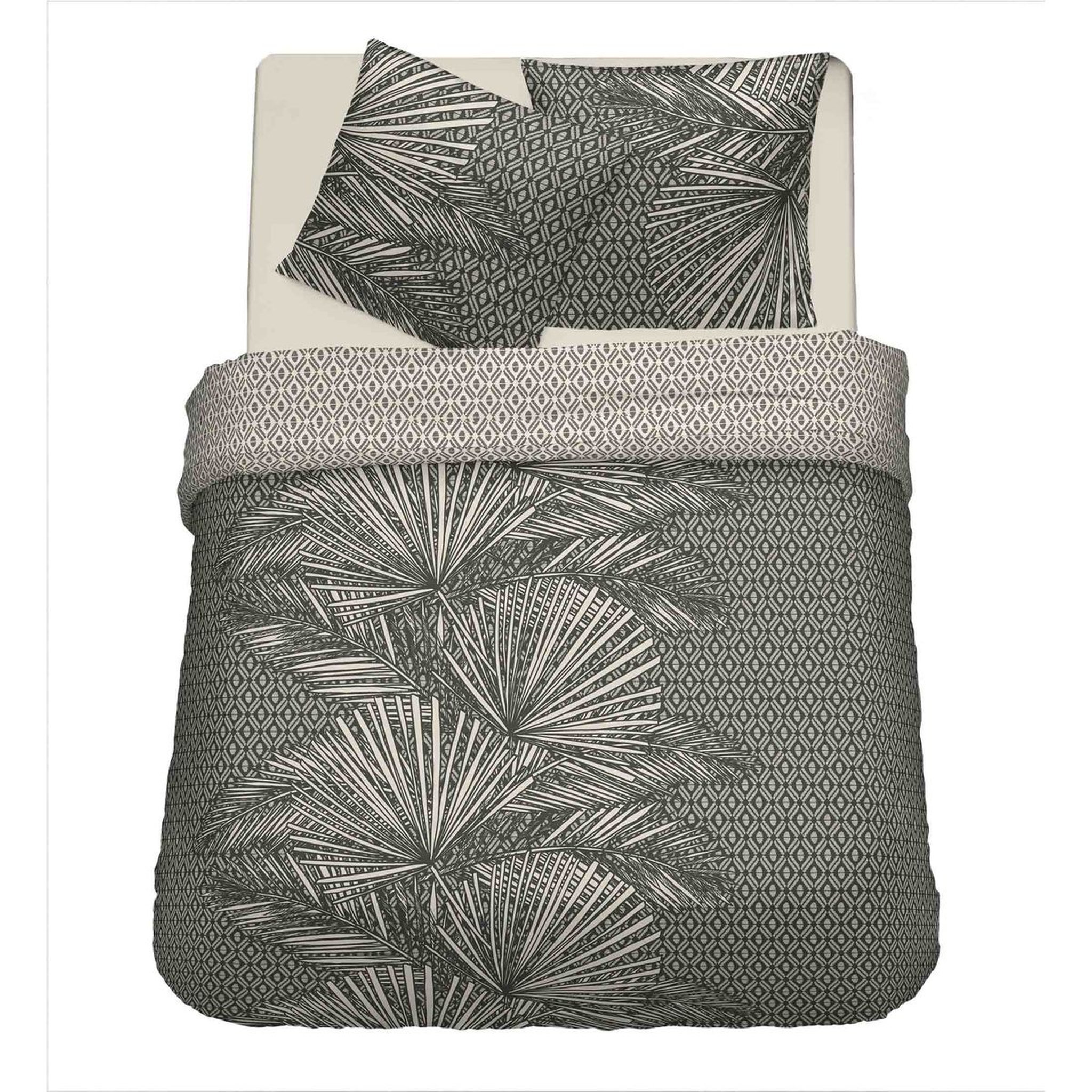 Voir la diapositive 2 : Parure housse de couette en coton 57 fils PEMBA