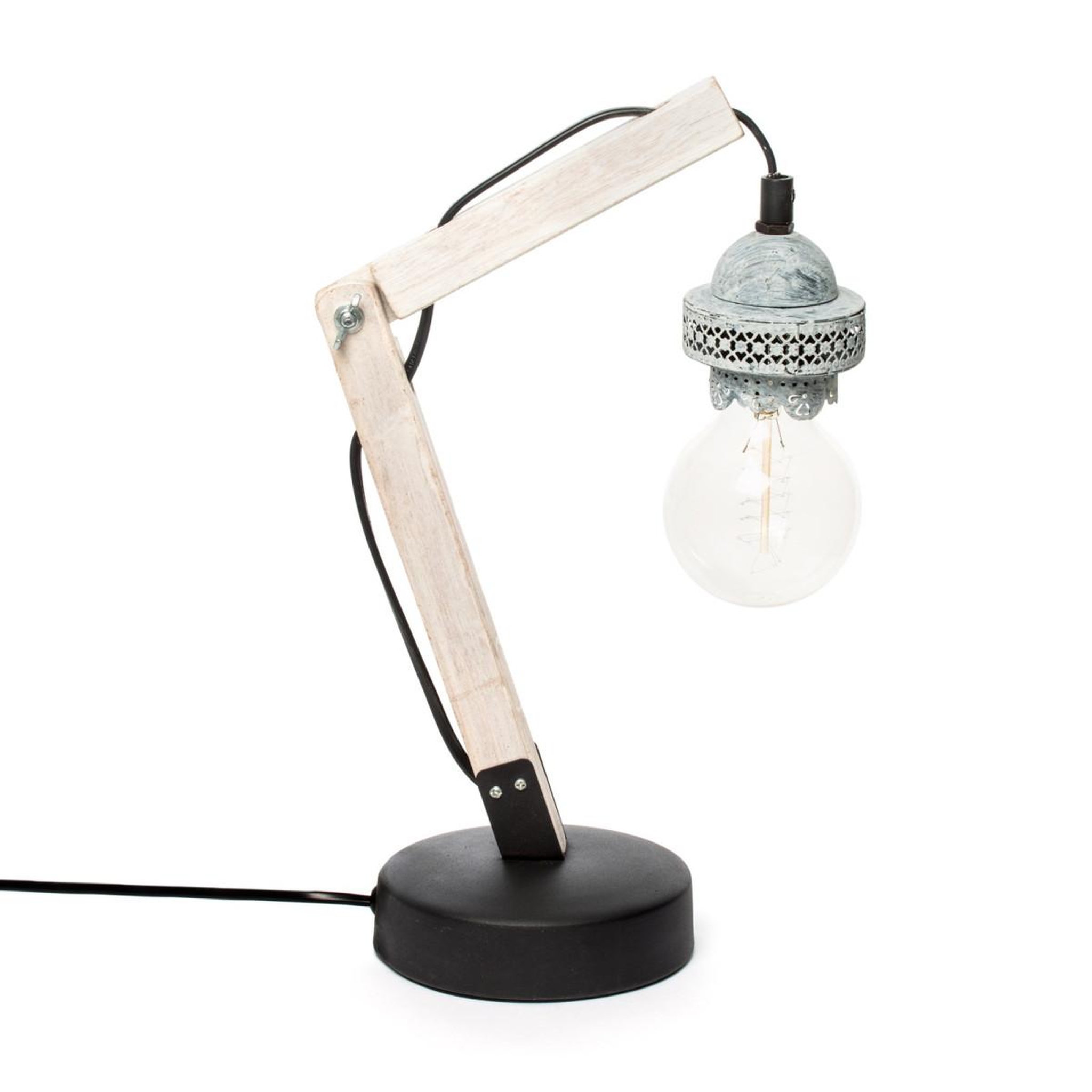 Voir la diapositive 2 : Paris Prix Lampe de Bureau en Bois  Rossa VI  38cm Naturel