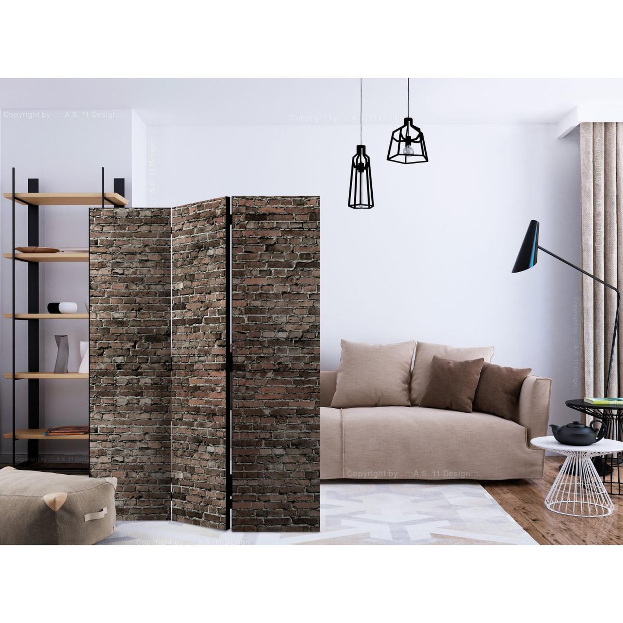Voir la diapositive 2 : Paris Prix Paravent 3 volets  old brick  135x172cm