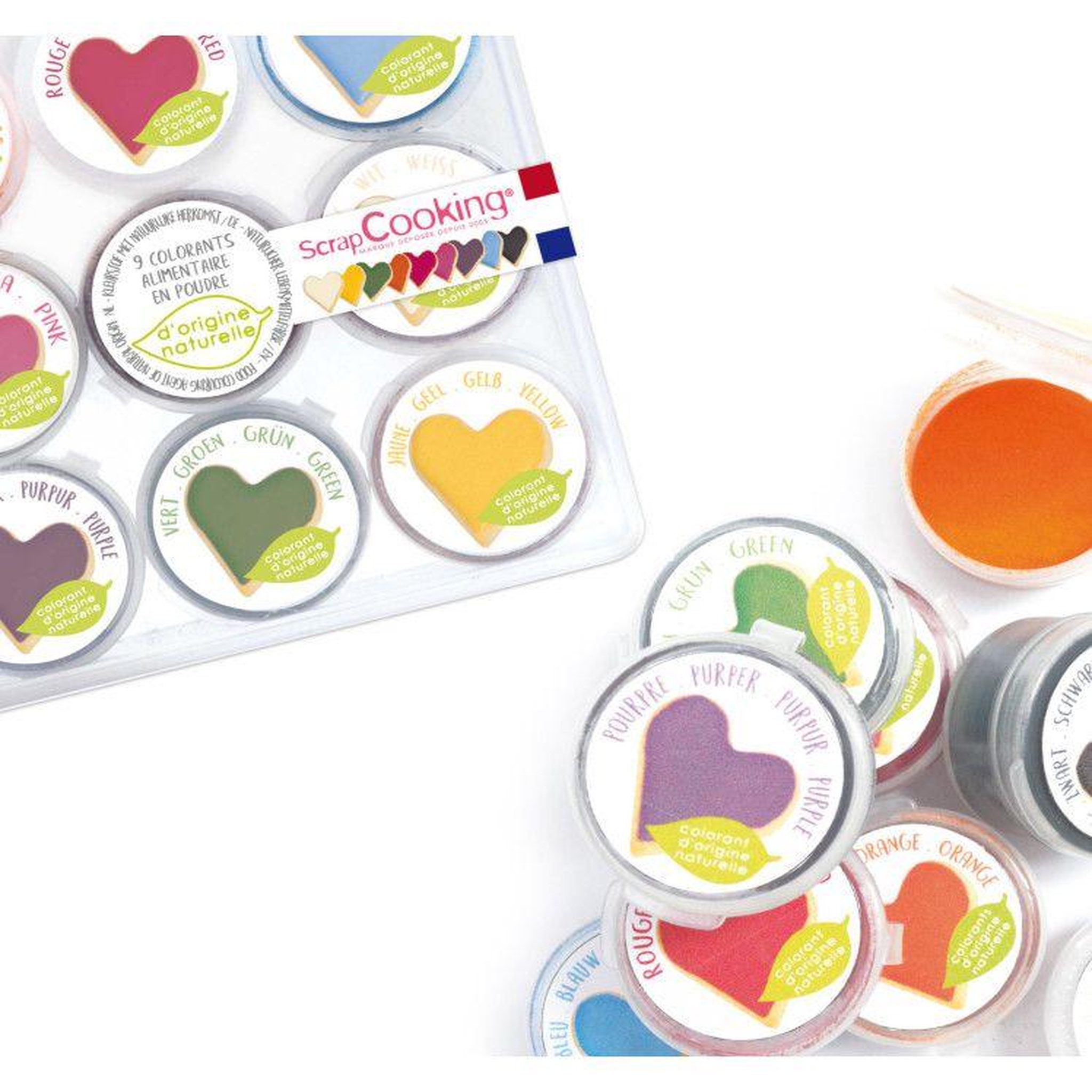 Voir la diapositive 4 : SCRAPCOOKING 9 mini colorants alimentaires d'origine naturelle en poudre