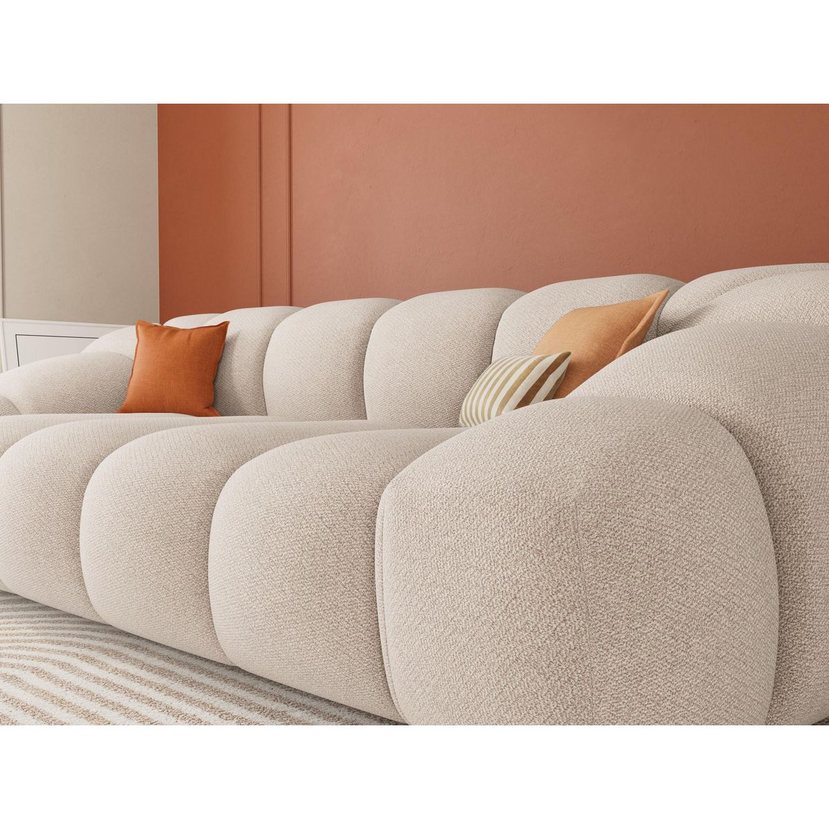 LISA DESIGN Ava - canapé 3 places en velours texturé