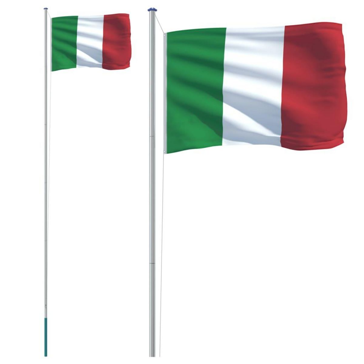 VIDAXL Drapeau de l'Italie et mat 6,23 m Aluminium